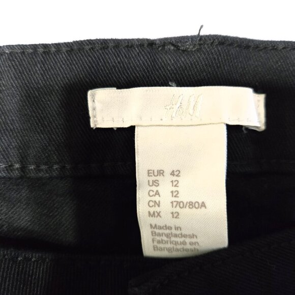 H&M Sz 12 Womens Black Casual Denim Shorts - Picture 2 of 6